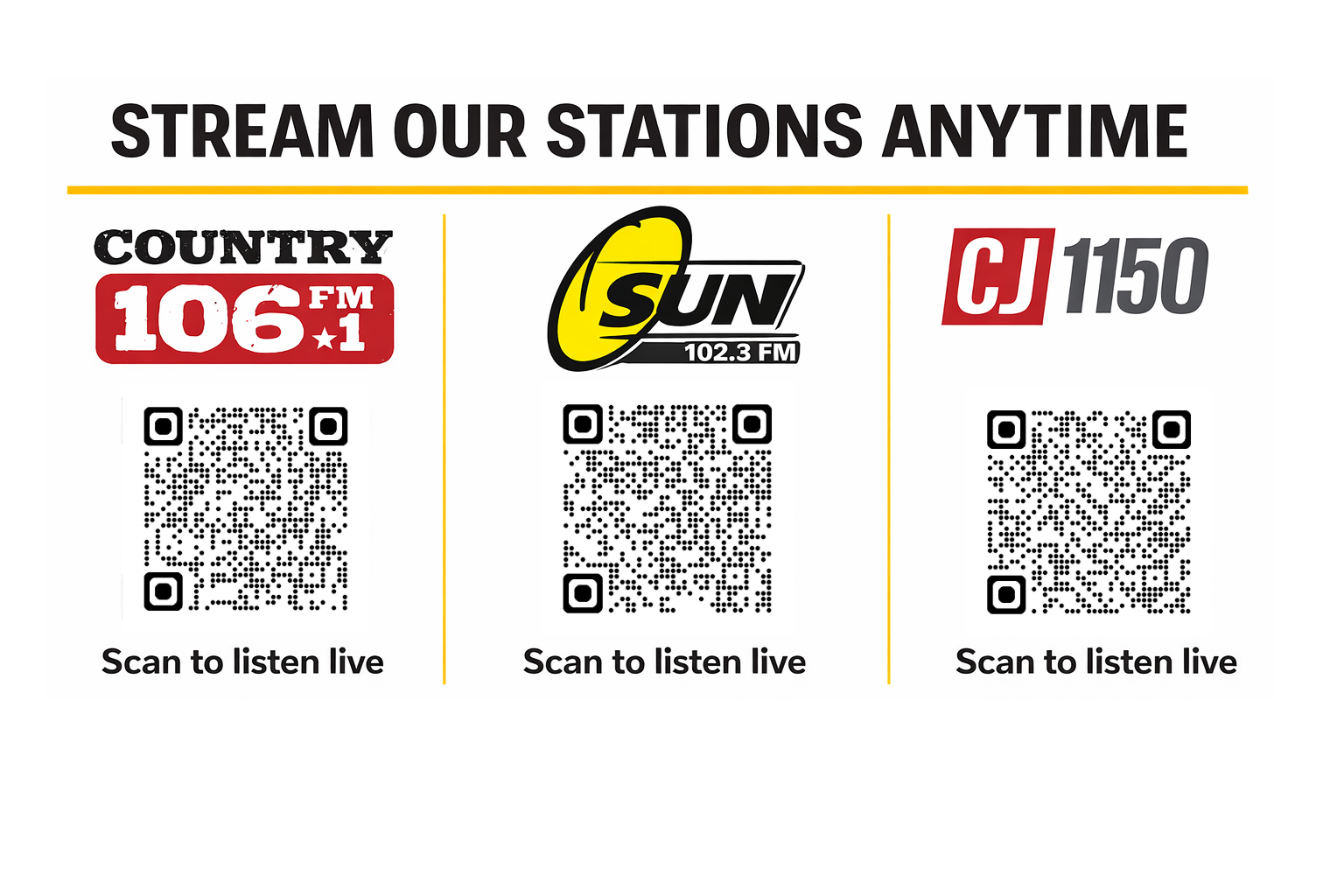 Stream our stations anytime